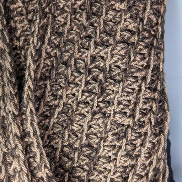 Hand Crafted Light and Dark Brown Crochet Infinity Scarf - Picture 3 of 3